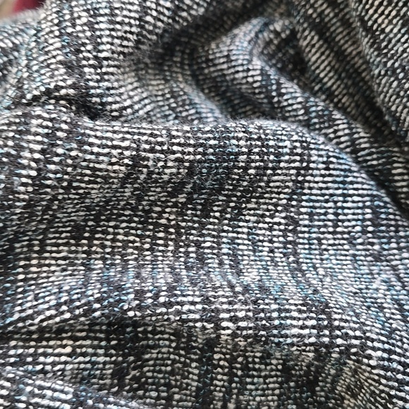 Ganni Anthropologie Pinnacle Tweed Knit Ruffle Mock Neck Fit and Flare Dress LP - Picture 11 of 11